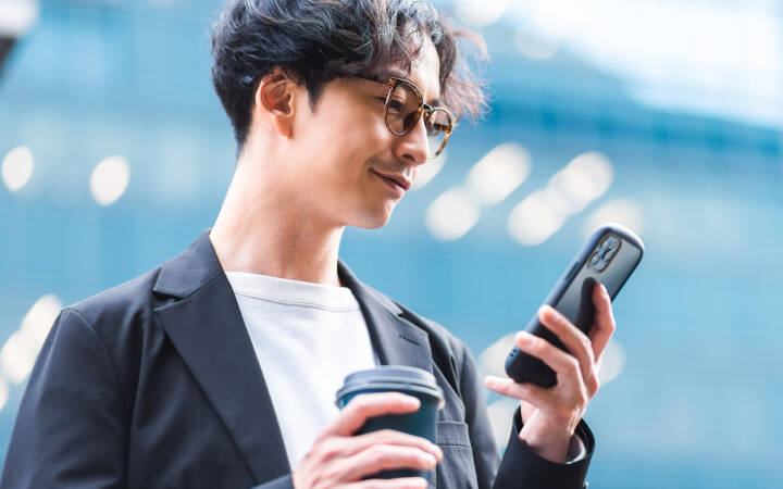 Man using phone